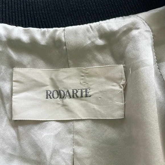 Rodarte Embroidered Flower Bomber Jacket, Black/Gold, X-Small, Small - Picture 11 of 14